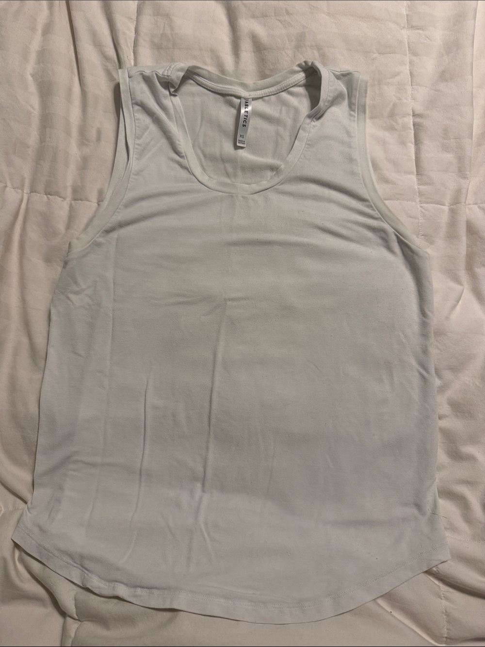 Fabletics - White Scoop Neck Muscle Tank - Extra Small